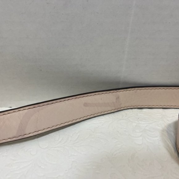 Cole Haan Replacement Bag Strap Lite Pink Leather Gold Toned Push Gate Snap Hook - Picture 12 of 12